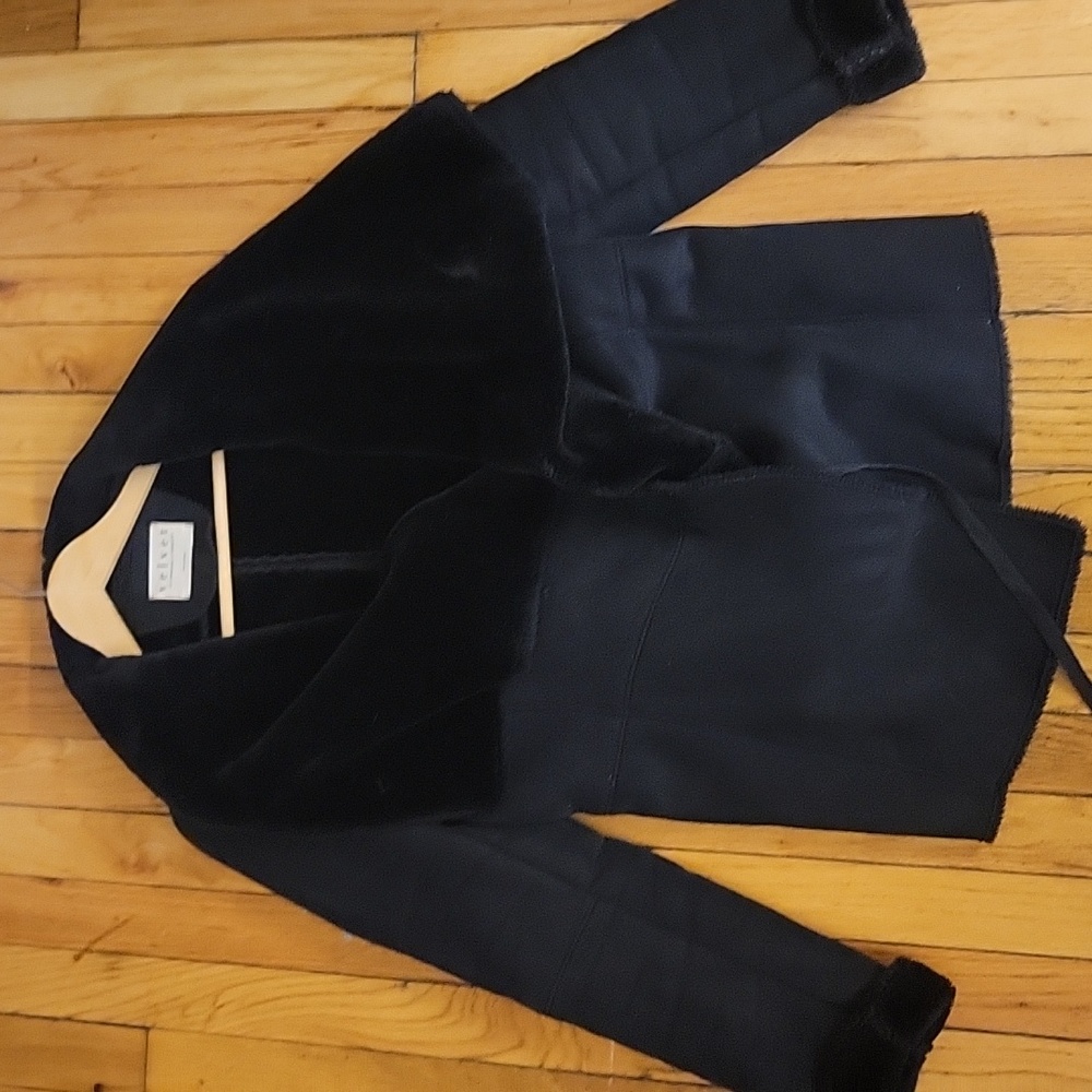 Faux suede wrap jacket